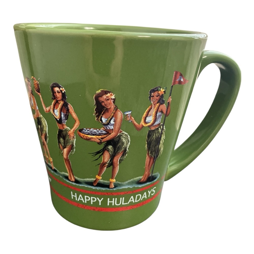 Tommy Bahama Christmas Happy Hulladays Hula Girls Alcohol Drinks Coffee Mug